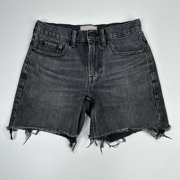Everlane Women’s Black The Relaxed Denim Cut-Off‎ Jean Shorts 25-29/L5.75 - Picture 1 of 11